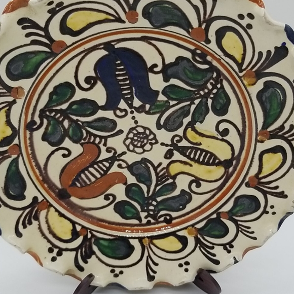 Korond Mexican Pottery vase & plate Vintage Mexico - Picture 3 of 13